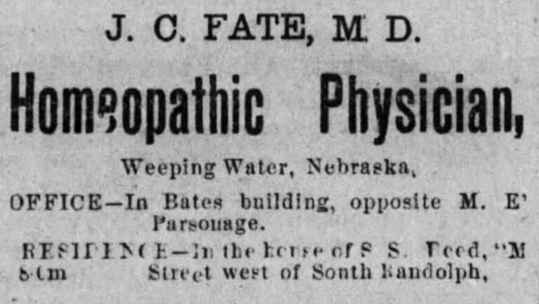 Advertisement in 1892, before the office was built.